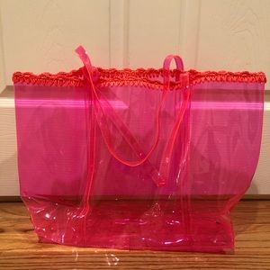 Aerie pink beach tote bag